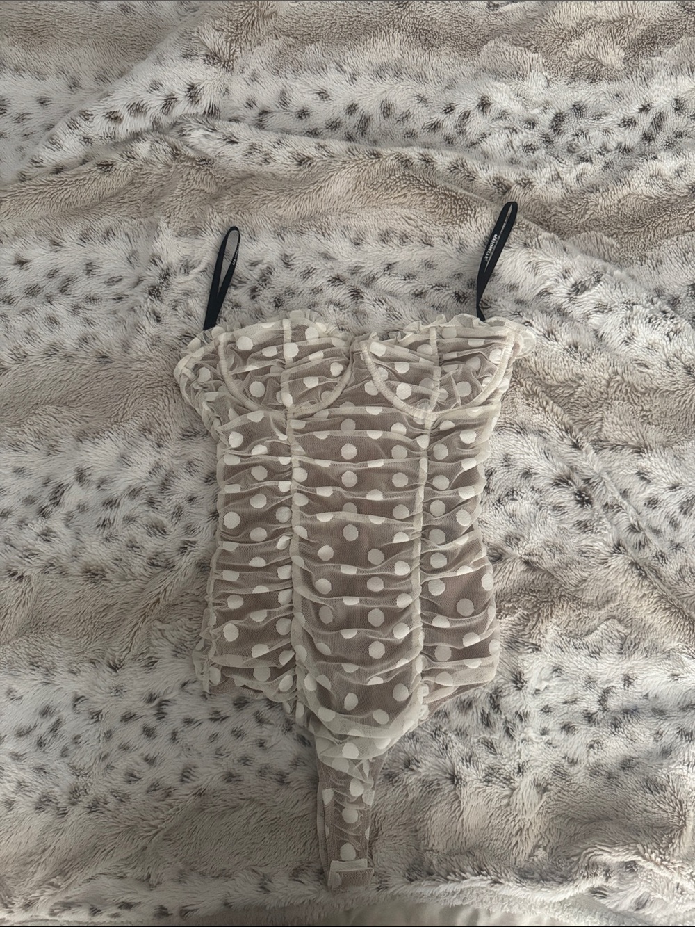 Majorelle Sheer Polka Dot Bodysuit